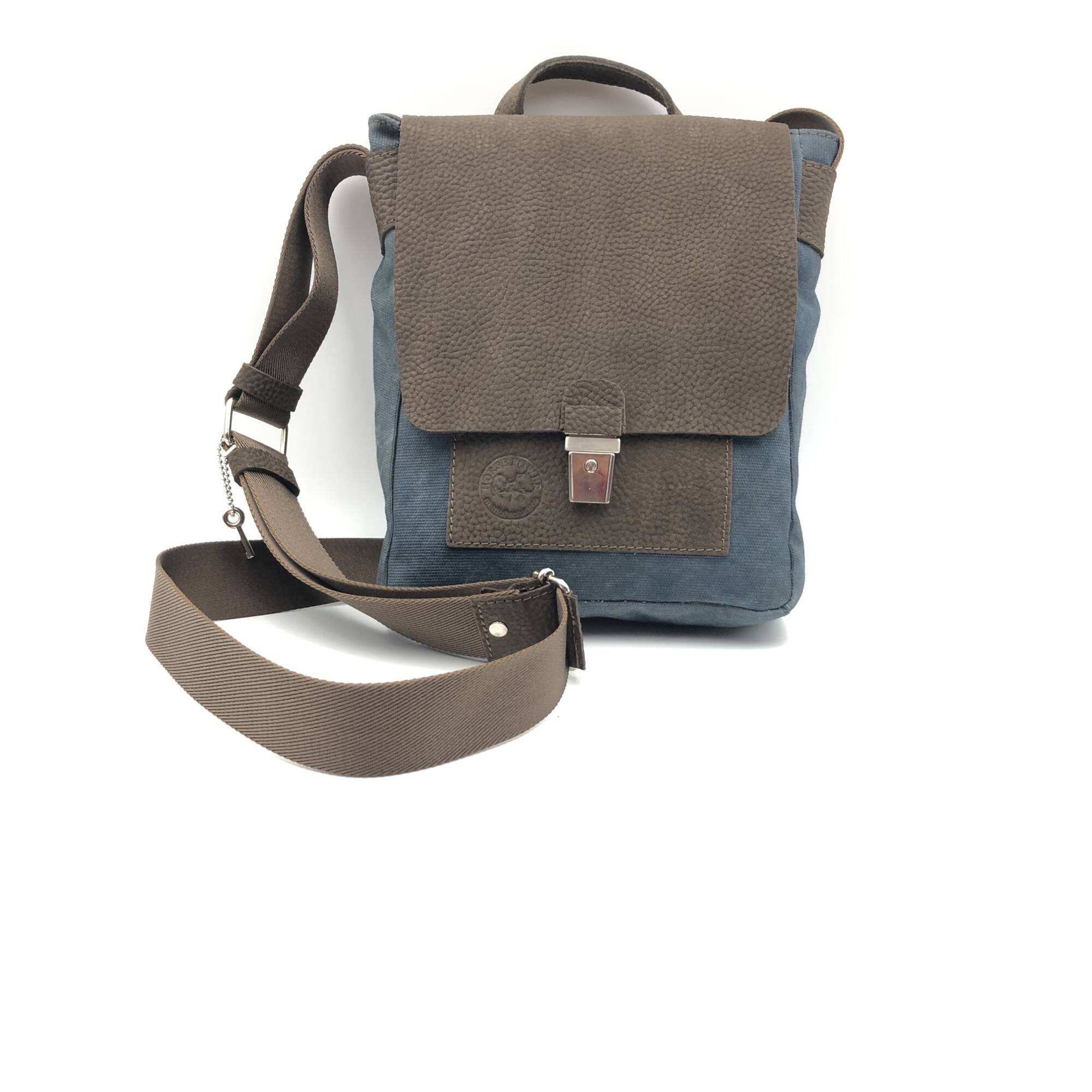 JAZZ MESSENGER BAG blue- canvas – leather