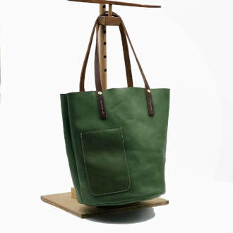 BARREL SHOPPING BAG πράσινο δέρμα