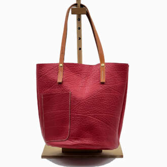BARREL SHOPPING BAG κόκκινο δέρμα