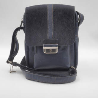 BOY MESSENGER BAG navy blue leather