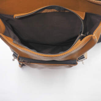 DAMIAN BACKPACK δέρμα ταμπά noce