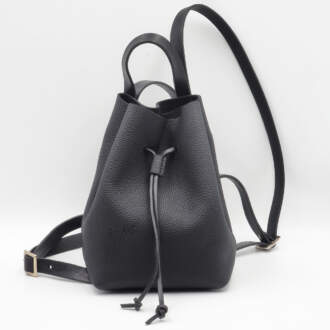 FIONA DRAWSTRING BACKPACK μαύρο δέρμα