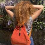 ARROW BACKPACK orange canvas – leather