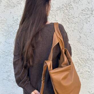 LAOURA BACKPACK δέρμα ταμπά noce