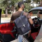 ISTIO BACKPACK μπλε nubuck- μαύρο δέρμα