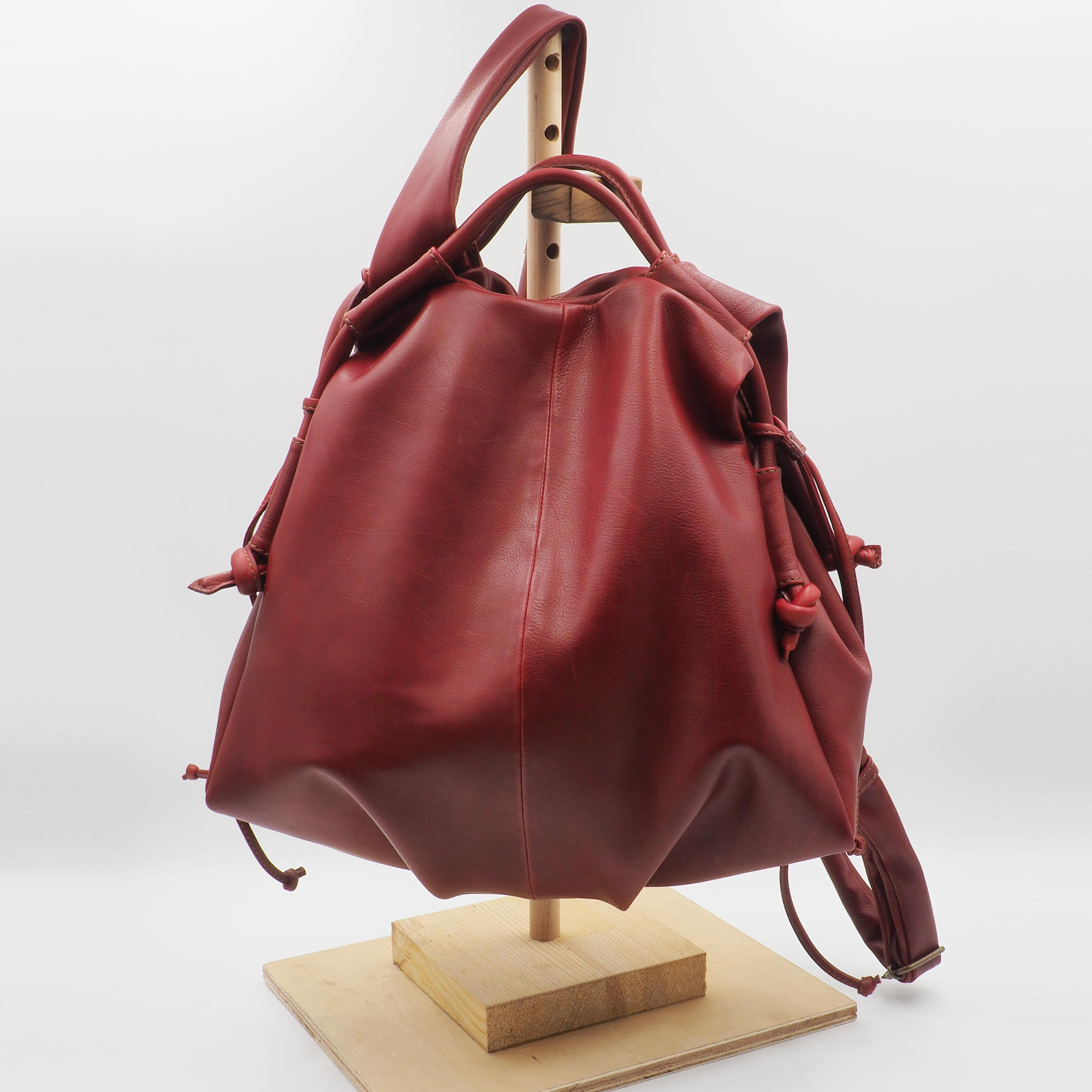 KATERINA BACKPACK δέρμα κόκκινο ρουμπινί