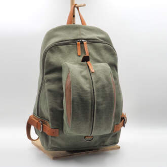 MICHAEL BACKPACK λαδί καμβάς -ταμπά δέρμα
