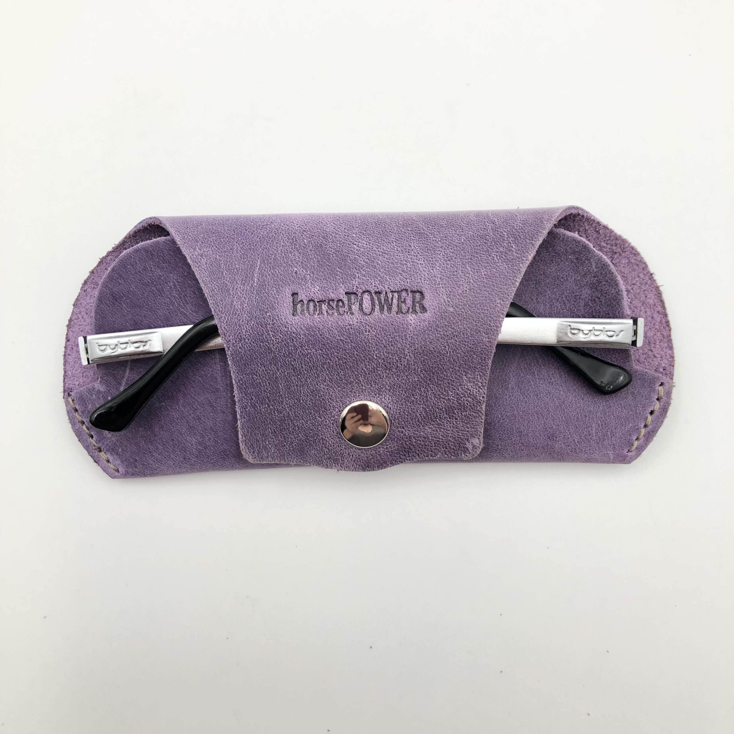 RETRO GLASSES CASE purple leather