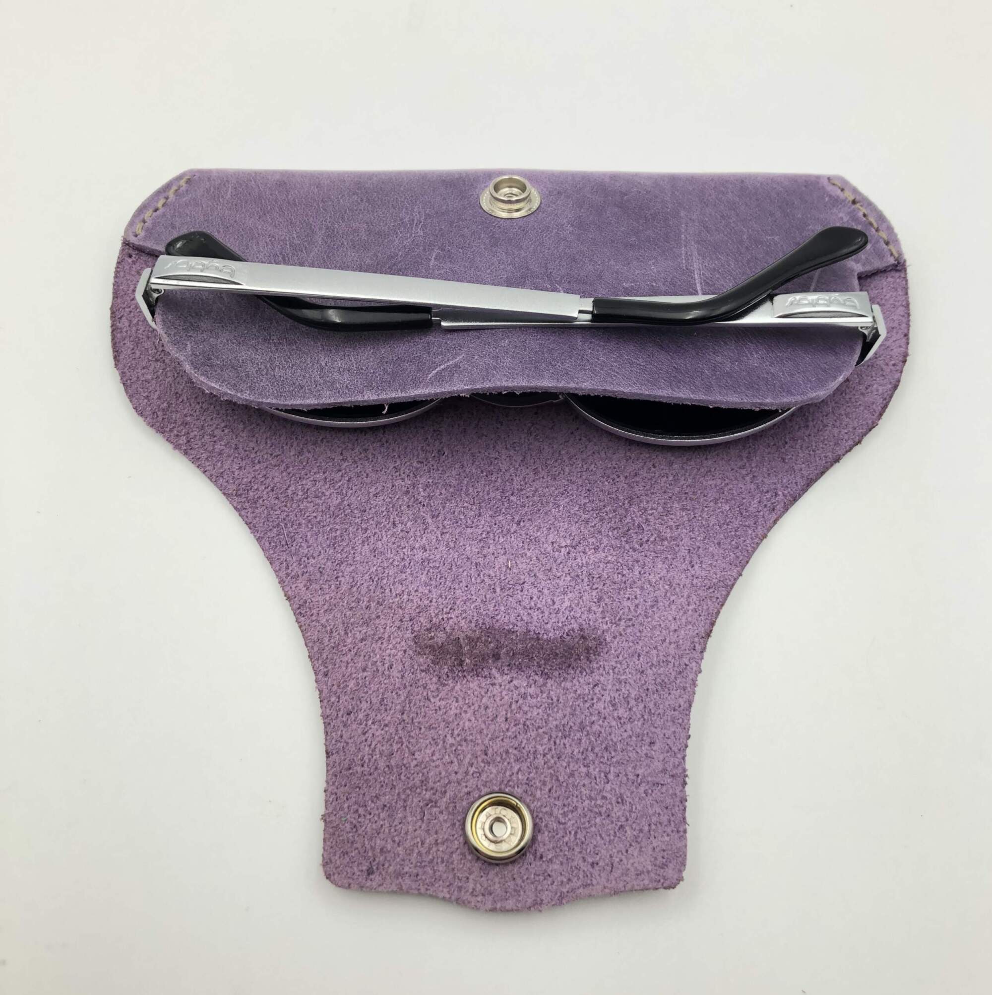 RETRO GLASSES CASE purple leather