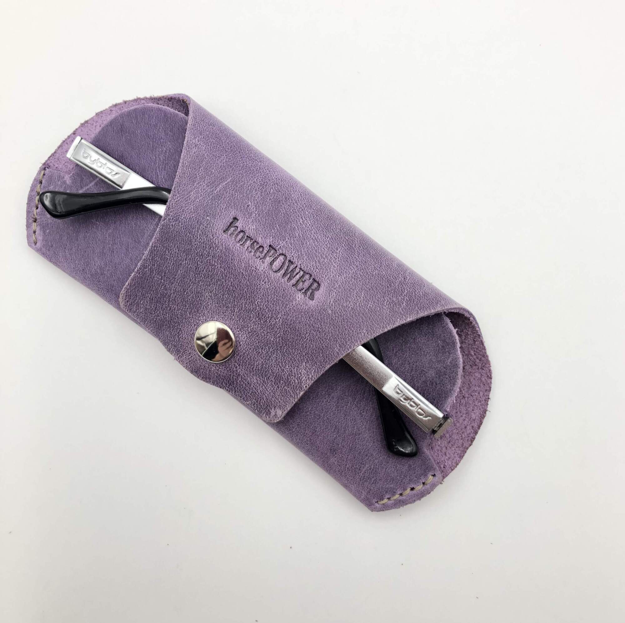 RETRO GLASSES CASE purple leather