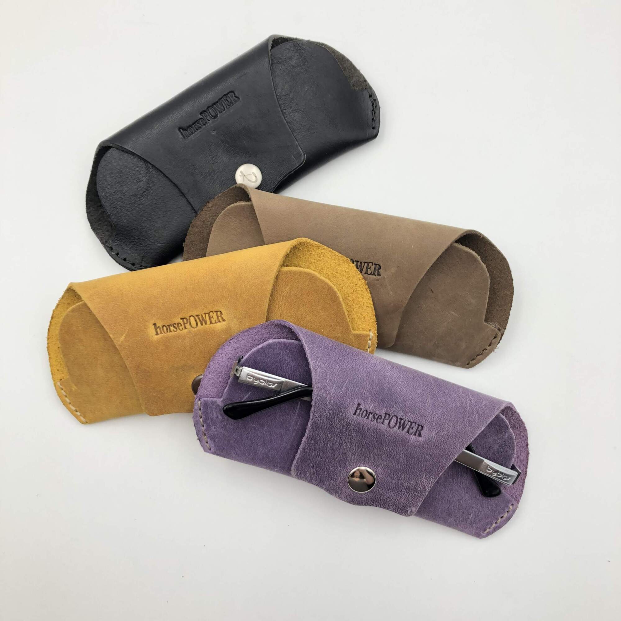 RETRO GLASSES CASE purple leather