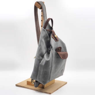 TARGET SLING BAG δέρμα crazy horse γκρι