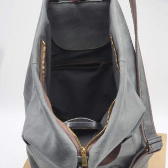 TARGET SLING BAG δέρμα crazy horse γκρι