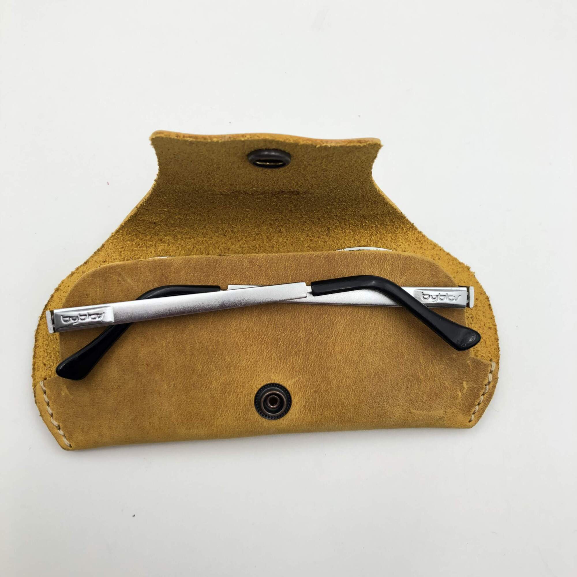 RETRO GLASSES CASE yellow leather