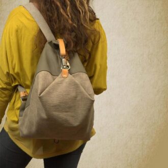 AERAS BACKPACK khaki canvas – leather