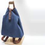 ARROW BACKPACK blue alcantara – leather