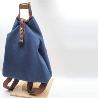 ARROW BACKPACK blue alcantara – leather