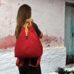 ARROW BACKPACK red canvas – leather