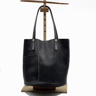 BARREL SHOPPING BAG  δέρμα μαύρο