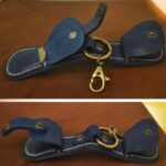 KEY RING blue leather