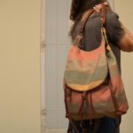 DAPHNE BACKPACK πορτοκαλί καμβάς – δέρμα