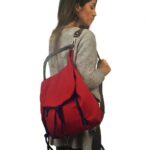 DAPHNE BACKPACK κόκκινο καμβάς – δέρμα