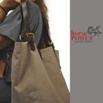 DENISE SHOPPING BAG grey canvas – leather