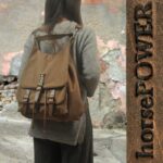 DIANE BACKPACK light brown canvas – leather