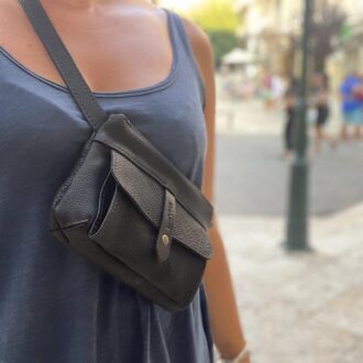 DOLLY WAIST BAG  black leather (Αντιγραφή)