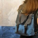 ELIANA BACKPACK μπλε καμβάς – δέρμα