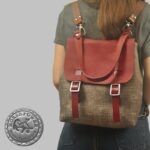 ELIANA BACKPACK καφέ καμβάς – δέρμα