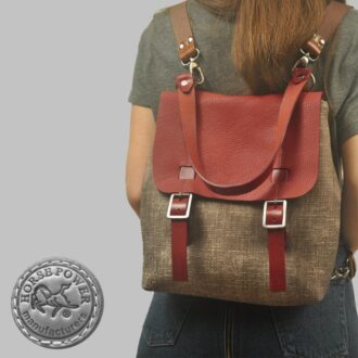 ELIANA BACKPACK brown canvas – leather