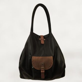 GIRONA SHOPPING BAG μαύρο αδιάβροχο – δέρμα