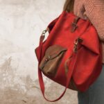 GIRONA SHOPPING BAG κόκκινο καμβάς – δέρμα