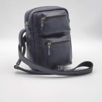 IASSONAS MESSENGER BAG navy blue leather (Αντιγραφή)
