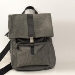 ISTIO BACKPACK γκρι καμβάς – μαύρο δέρμα