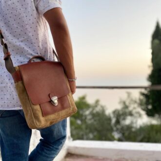 JAZZ MESSENGER BAG brown canvas – leather
