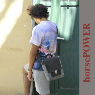 JAZZ MESSENGER BAG grey canvas – leather