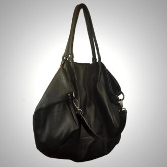 JULIA SHOPPING BAG δέρμα μαύρο