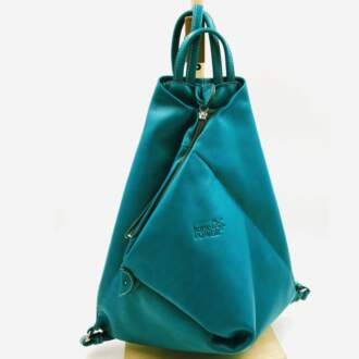 JUNIOR BACKPACK δέρμα πετρόλ