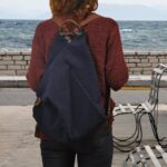 KALLIOPE BACKPACK μπλε καμβάς – δέρμα