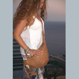 KORINA SLING BAG δέρμα καφέ