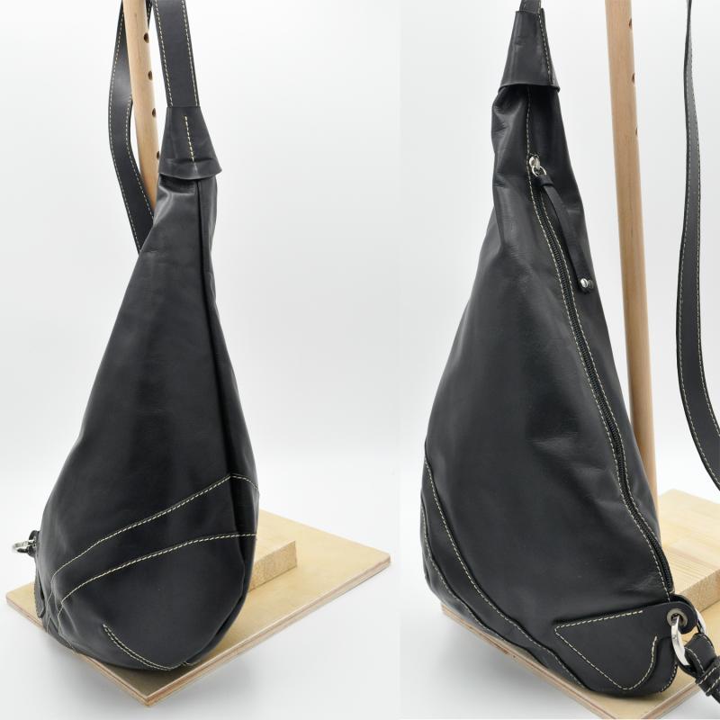 KORINA SLING BAG δέρμα μαύρο
