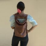 LAOURA BACKPACK καστανό  καφέ δέρμα