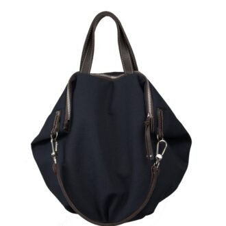 LINA SHOULDER BAG blue canvas – leather