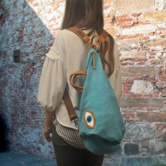 MATI MULTI BAG turquoise canvas – leather