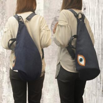 MATI MULTI BAG blue canvas – leather