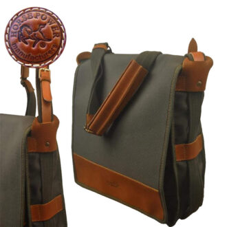 ORPHEAS MESSENGER BAG olive green waterproof – leather
