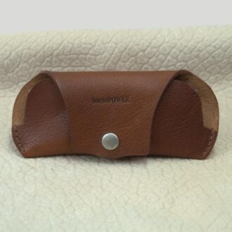 RETRO GLASSES CASE brown leather