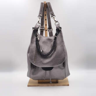IRENA BACKPACK δέρμα ασημί